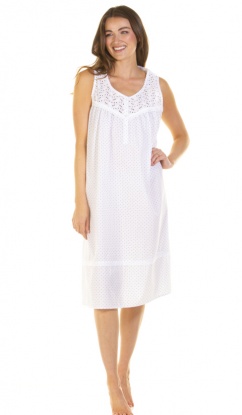 La Marquise Cornwall Polycotton Sleeveless Nightdress